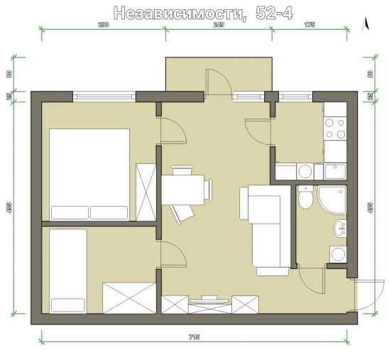 Фотография номера квартиры Апартон на проспекте Независимости 52