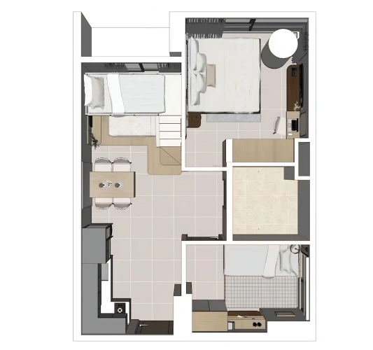 2 Bedrooms Apartment with city view