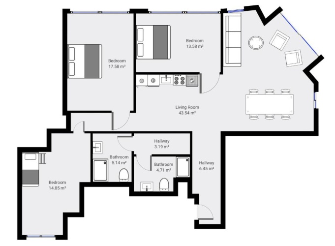 3 Bedrooms Standard Penthouse room