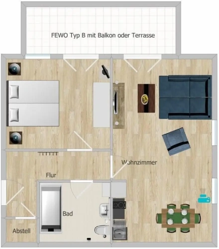 1 Bedroom Standard Family room with garden view
