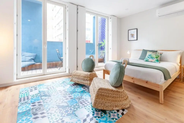 Studio with balcony