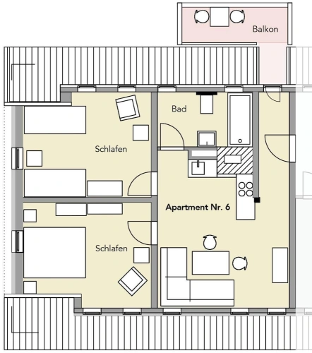 2 Bedrooms Standard room with balcony