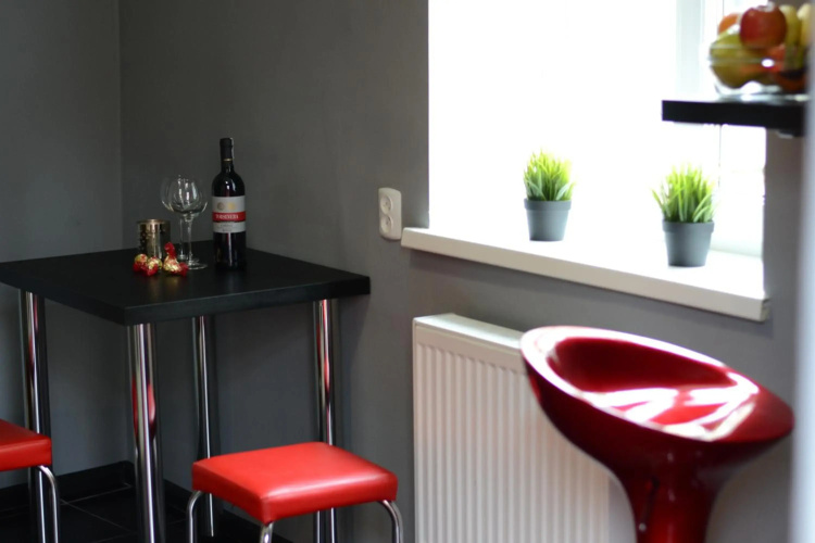 Modern Red Apartment