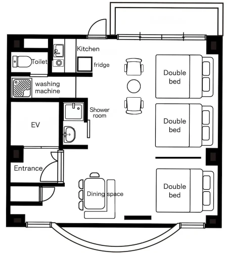 1 Bedroom Deluxe Apartment with balcony and with city view