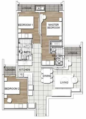 3 Bedrooms Deluxe Apartment with lake view