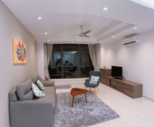 2 Bedrooms Standard Family room with balcony and with partial sea view