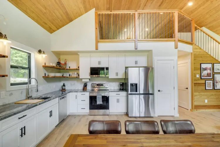 Modern Lakeside Cabin w/ Mountain Views & Hot Tub!