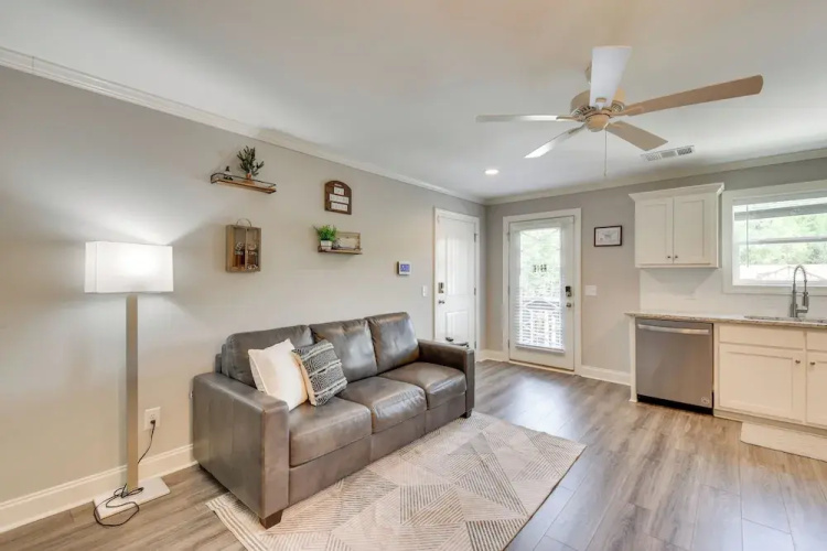 1 Block to Main St & River: Downtown Helen Condo