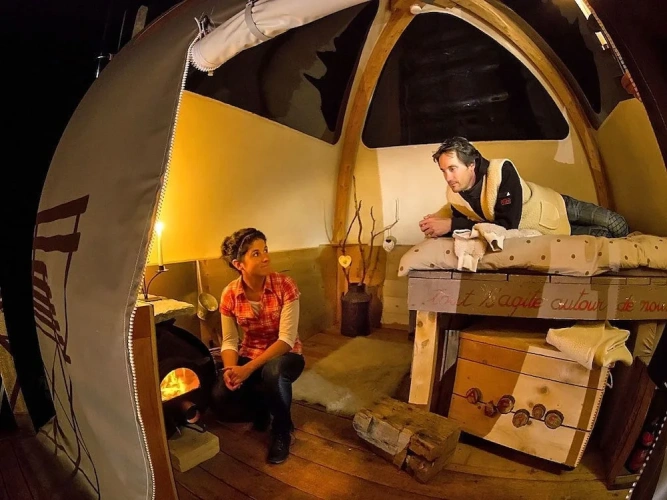 Tent with mountain view