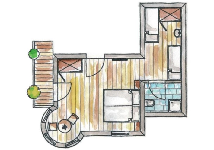Standard Double room with balcony and with view