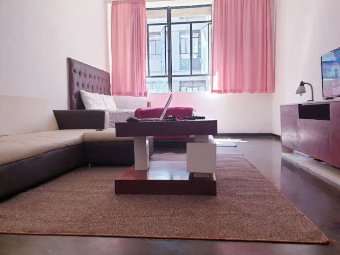 Studio with courtyard view
