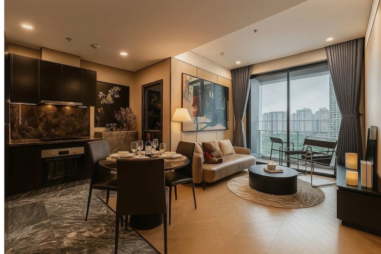 1 Bedroom Business Apartment with balcony and with city view