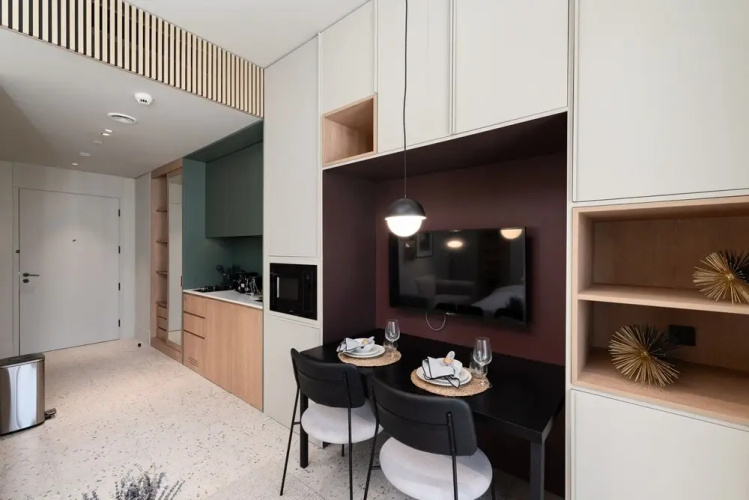 Chic Studio w Burj Khalifa View Balcony