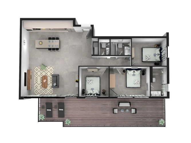 3 Bedrooms Superior Apartment with balcony