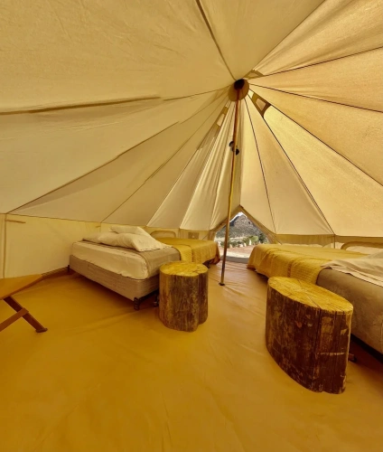 Tent with mountain view