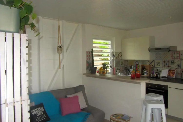 Or bleu-Bungalow volcan Soufriere-Vue sur mer