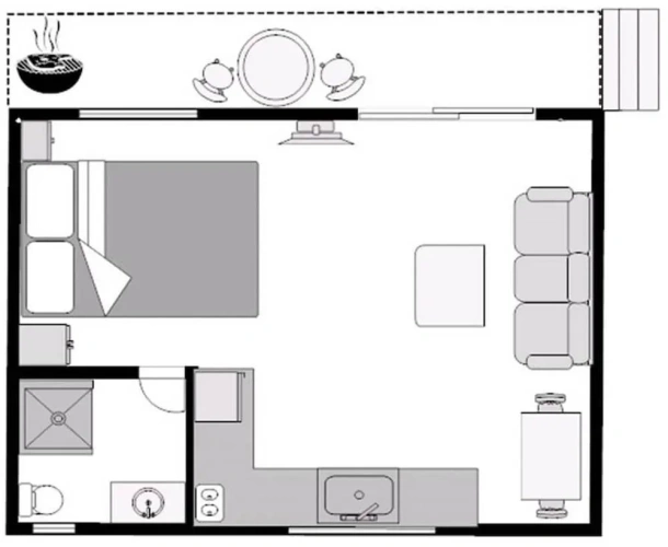Standard Double Studio with mountain view
