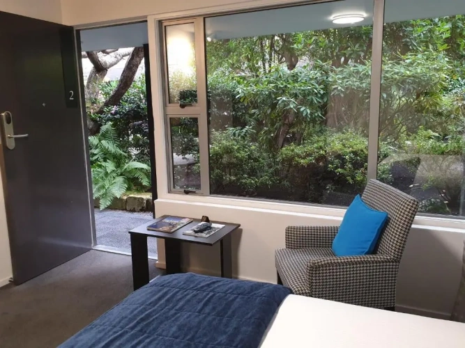 Studio with garden view