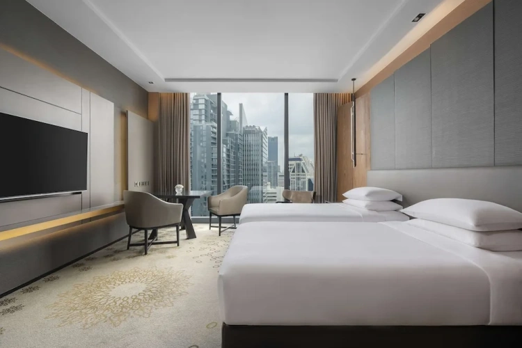 Twin room with city view