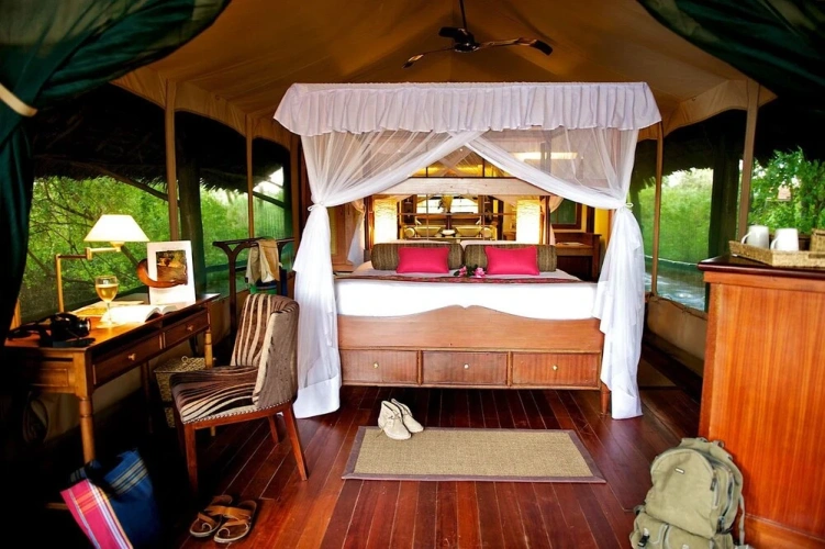 Tent with balcony