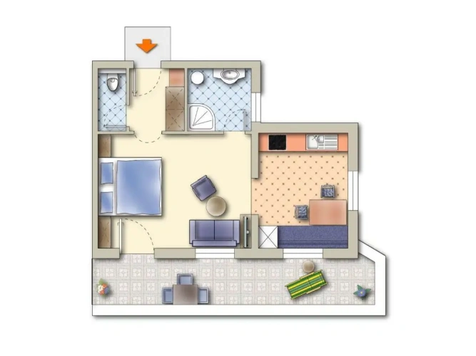1 Bedroom Apartment with balcony