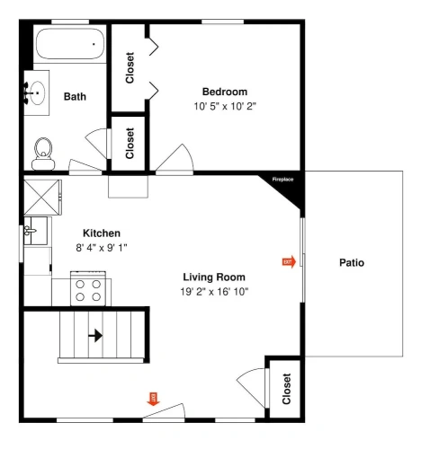 2 Bedrooms Cottage with balcony