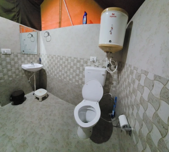 Tent with balcony