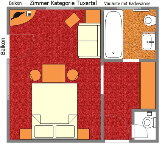 Standard Double room with balcony and with mountain view