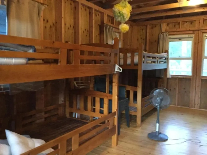 Bed in Dorm (female dorm) with balcony and with view