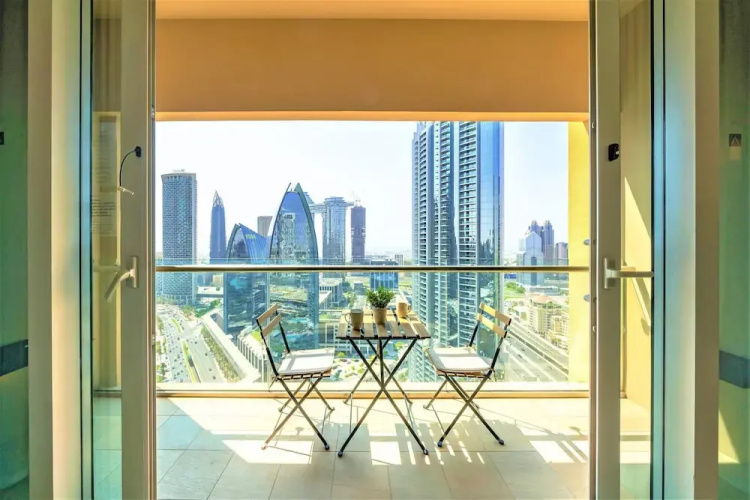 Address Dubai mall Balcony Burj view