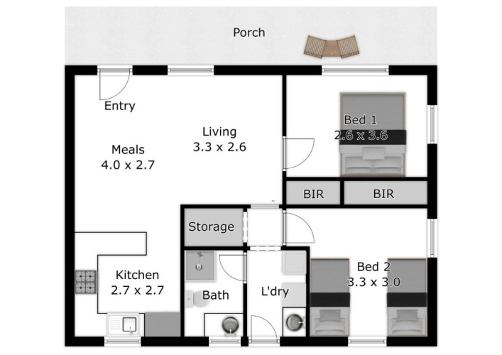 2 Bedrooms Quadruple Cottage