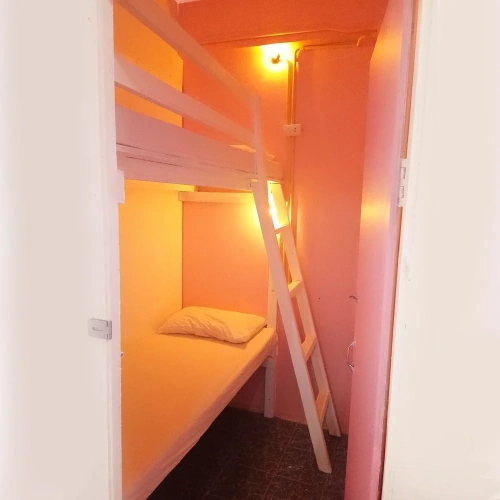 Bed in Dorm with balcony and with view