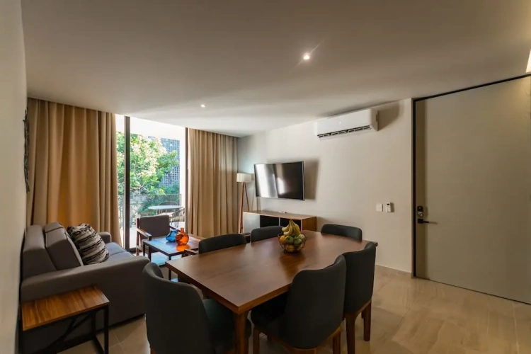 2 Bedrooms Family Apartment with balcony and with garden view