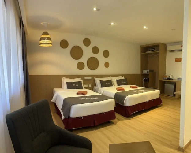 Deluxe Quadruple room with balcony and with view
