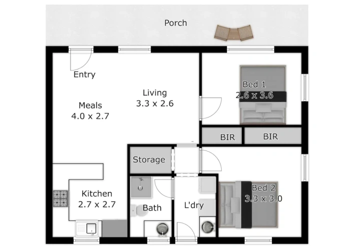2 Bedrooms Apartment with balcony