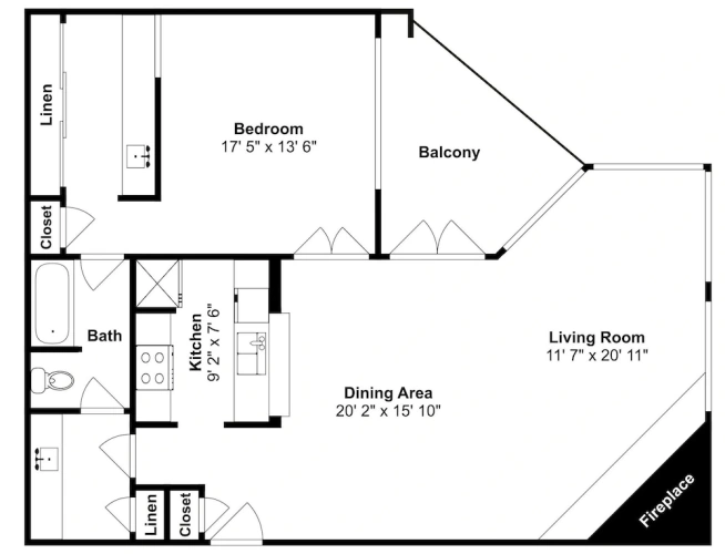 1 Bedroom Apartment with balcony