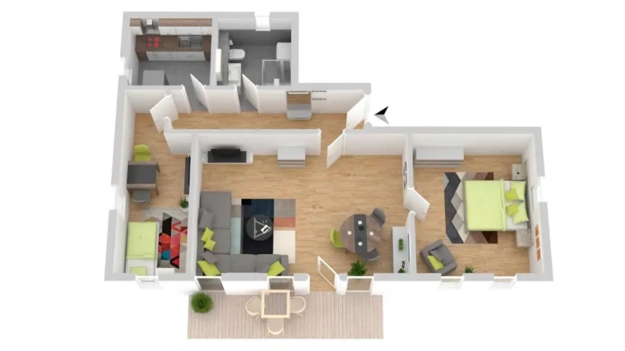 2 Bedrooms Apartment