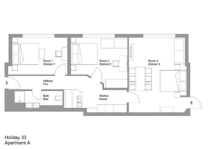 3 Bedrooms Double Apartment