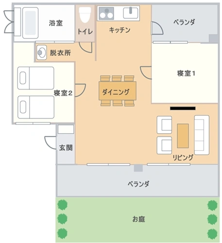 2 Bedrooms Deluxe room with garden view