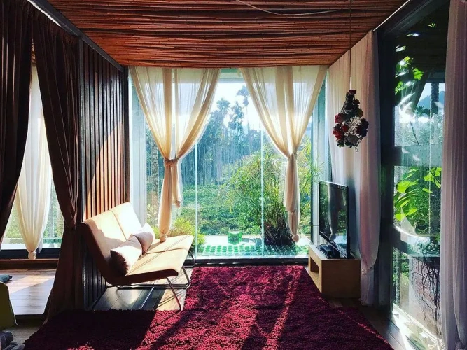 Villa with balcony and with garden view