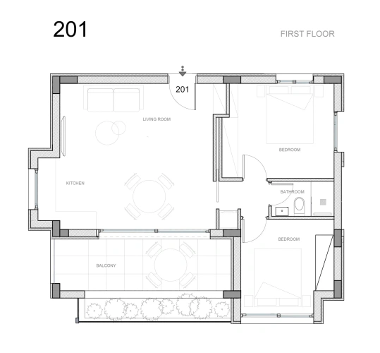 2 Bedrooms Deluxe Quadruple Apartment