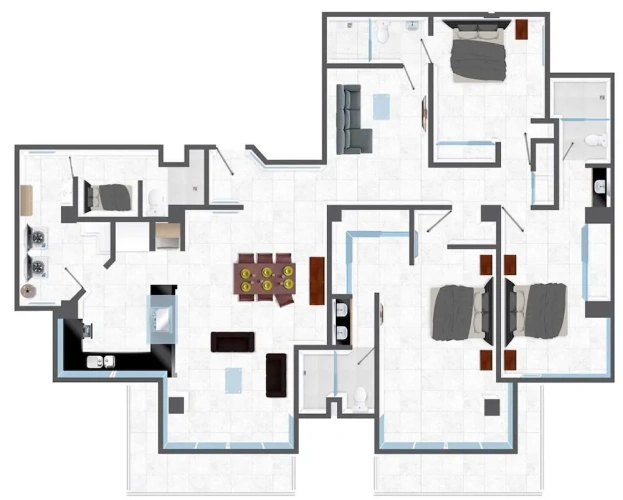 3 Bedrooms Apartment