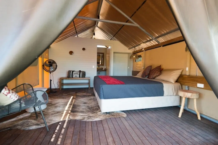 Tent with balcony