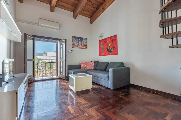 Apartment with balcony and with city view