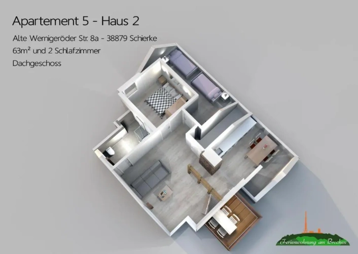 2 Bedrooms Apartment with garden view