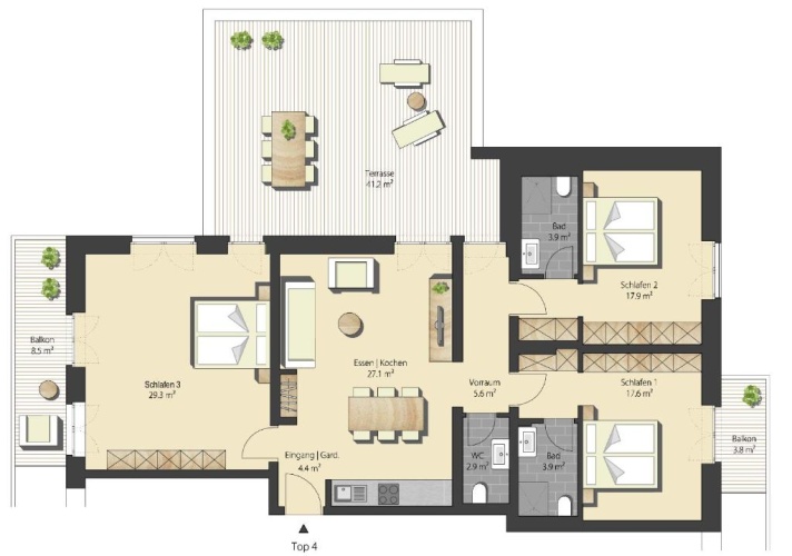 3 Bedrooms Apartment