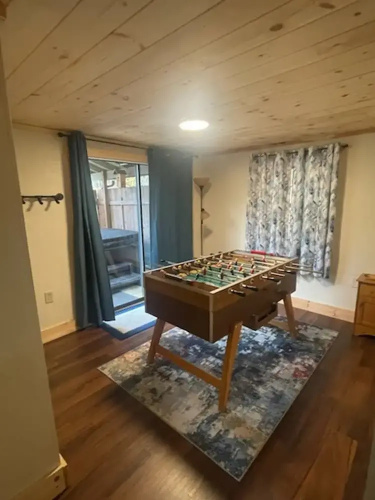 King Bed Fireplace Hot Tub Foos Ball