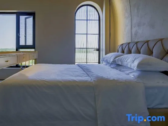 Bed in Dorm with garden view
