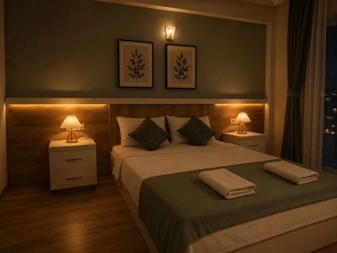 Deluxe Double room with balcony and with garden view