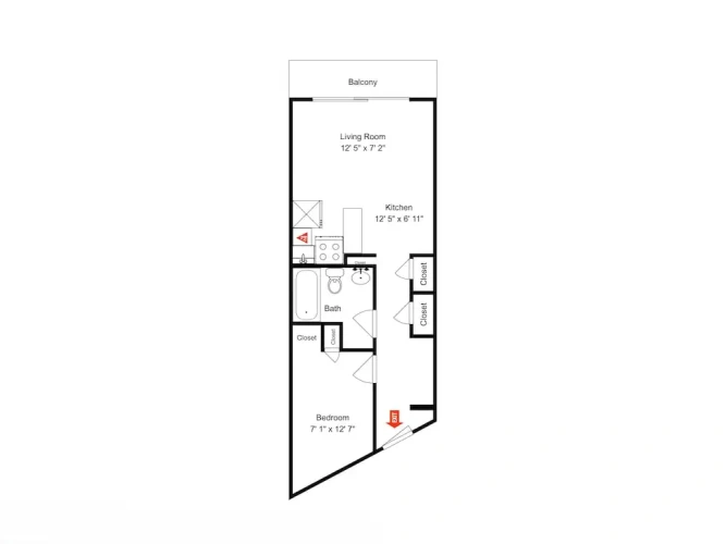 1 Bedroom Standard room with balcony